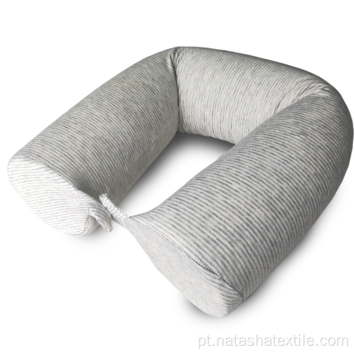 Travesseiro em forma de U deformada com espuma viscoelástica cilíndrica dobrável